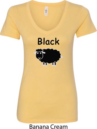 Black Sheep of the Family Funny Ladies V-Neck Shirt