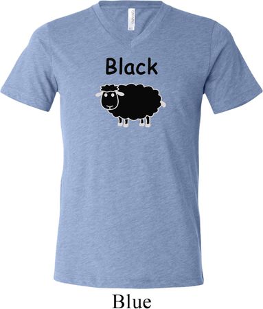 Black Sheep of the Family Funny Mens Tri Blend V-neck Shirt