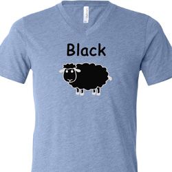 Black Sheep of the Family Funny Mens Tri Blend V-neck Shirt