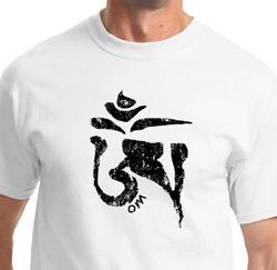 Black Tibetan Om Mens Yoga Shirts