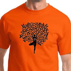 Black Tree Pose Mens Yoga Shirts