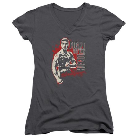 Bloodsport Juniors V Neck Shirt To The Death Charcoal Tee T-Shirt