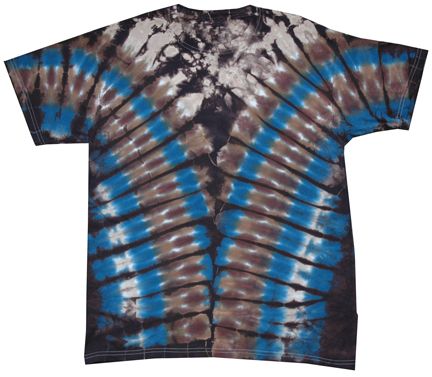 Blue Brown Vee Adult Unisex V-Dye Tie Dye T-shirt Tee Shirt
