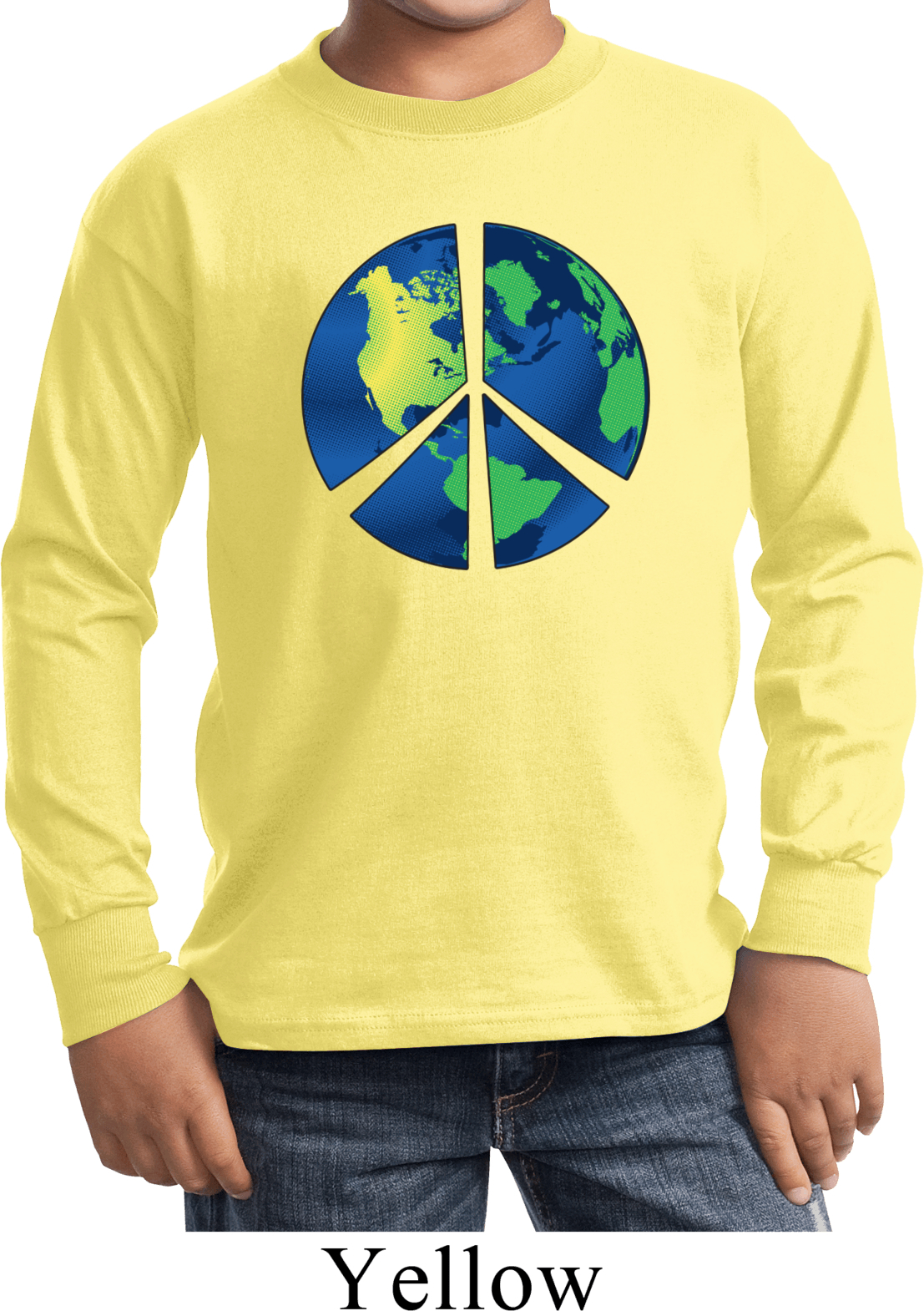 Blue Earth Peace Kids Long Sleeve Shirt Blue Earth Peace Kids Shirts