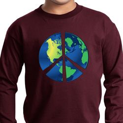 Blue Earth Peace Kids Long Sleeve Shirt