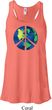 Blue Earth Peace Ladies Flowy Racerback Tanktop