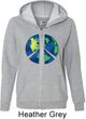 Blue Earth Peace Ladies Full Zip Hoodie