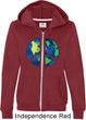 Blue Earth Peace Ladies Full Zip Hoodie