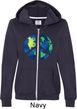 Blue Earth Peace Ladies Full Zip Hoodie