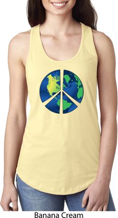 Blue Earth Peace Ladies Ideal Tank Top