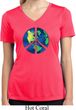 Blue Earth Peace Ladies Moisture Wicking V-neck Shirt