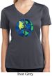 Blue Earth Peace Ladies Moisture Wicking V-neck Shirt