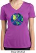 Blue Earth Peace Ladies Moisture Wicking V-neck Shirt