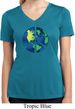 Blue Earth Peace Ladies Moisture Wicking V-neck Shirt
