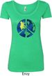 Blue Earth Peace Ladies Scoop Neck Shirt