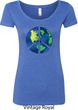 Blue Earth Peace Ladies Scoop Neck Shirt
