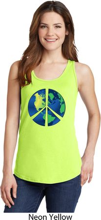 Blue Earth Peace Ladies Tank Top
