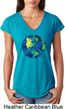 Blue Earth Peace Ladies Tri Blend V-Neck Shirt