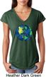 Blue Earth Peace Ladies Tri Blend V-Neck Shirt