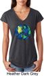 Blue Earth Peace Ladies Tri Blend V-Neck Shirt