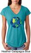 Blue Earth Peace Ladies Tri Blend V-Neck Shirt