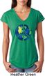 Blue Earth Peace Ladies Tri Blend V-Neck Shirt