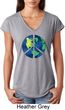 Blue Earth Peace Ladies Tri Blend V-Neck Shirt