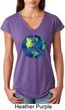 Blue Earth Peace Ladies Tri Blend V-Neck Shirt