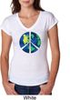 Blue Earth Peace Ladies Tri Blend V-Neck Shirt