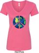 Blue Earth Peace Ladies V-Neck Shirt