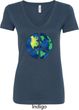 Blue Earth Peace Ladies V-Neck Shirt