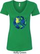 Blue Earth Peace Ladies V-Neck Shirt