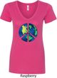Blue Earth Peace Ladies V-Neck Shirt