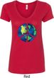 Blue Earth Peace Ladies V-Neck Shirt