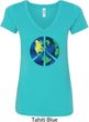 Blue Earth Peace Ladies V-Neck Shirt