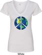 Blue Earth Peace Ladies V-Neck Shirt