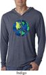 Blue Earth Peace Lightweight Hoodie Shirt