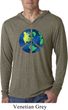 Blue Earth Peace Lightweight Hoodie Shirt