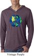 Blue Earth Peace Lightweight Hoodie Shirt