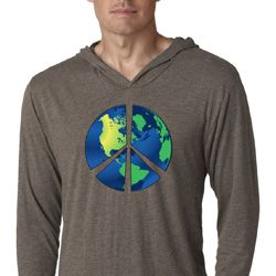 Blue Earth Peace Lightweight Hoodie Shirt