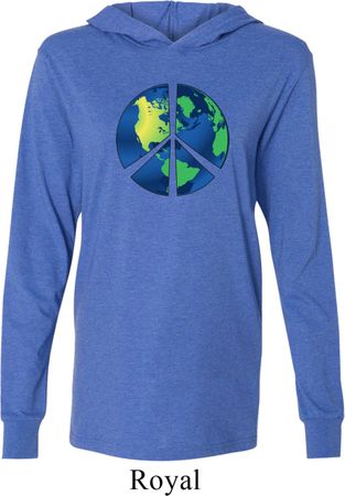 Blue Earth Peace Lightweight Hoodie Tee