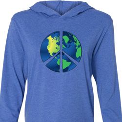 Blue Earth Peace Lightweight Hoodie Tee