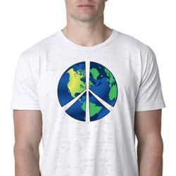 Blue Earth Peace Mens Burnout Shirt