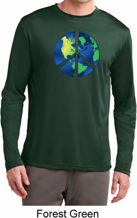 Blue Earth Peace Mens Dry Wicking Long Sleeve Shirt