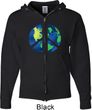 Blue Earth Peace Mens Full Zip Hoodie
