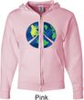 Blue Earth Peace Mens Full Zip Hoodie