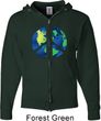 Blue Earth Peace Mens Full Zip Hoodie