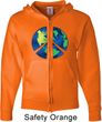 Blue Earth Peace Mens Full Zip Hoodie