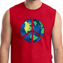 Blue Earth Peace Mens Muscle Shirt