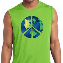 Blue Earth Peace Mens Sleeveless Moisture Wicking Shirt